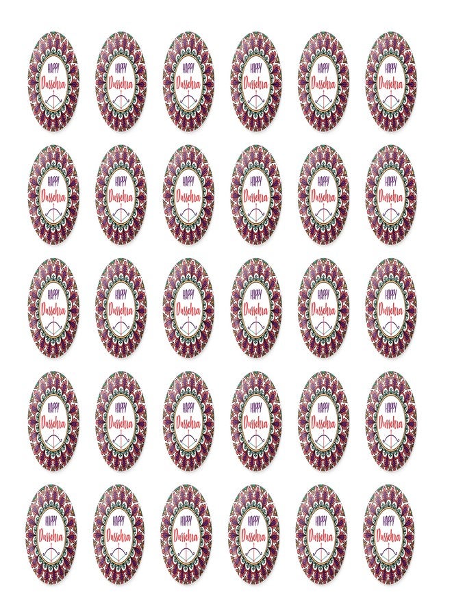 Hubops Happy Dussehra Badge Round Pin Button Badge for Navratri Celebration garba dandiya Other Events Happy Dussehra Badge (58mm pack of 30) - Image 1